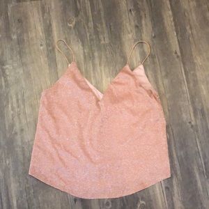 White fox boutique sparkly peach top